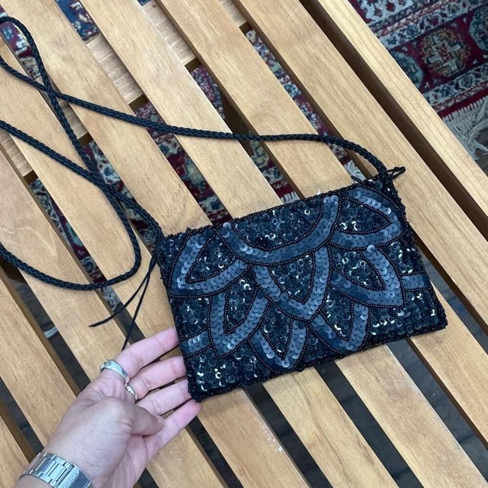 Women's Black and Navy Bag